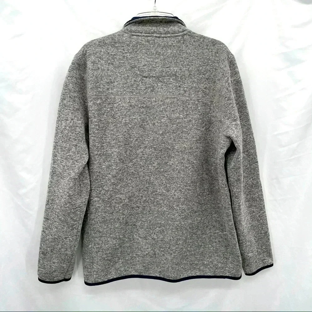 Nautica Men’s Gray Knit Jacket Medium Full Zip Closure Pockets